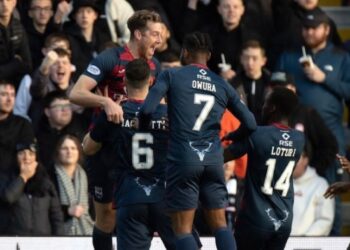 Ghanaian forward Owura Edwards scores in Scotland Premier League for Ross County