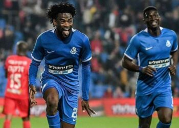 Ghanaian forward Zakaria Mugeese on target for FC Ashdod in  Israel