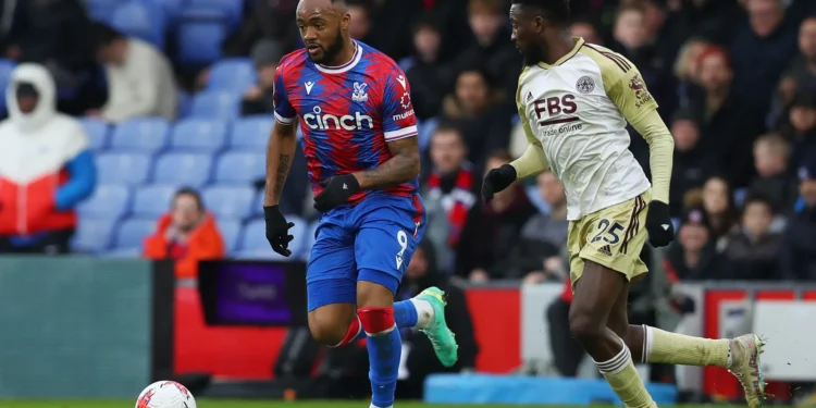 Jordan Ayew reacts after providing assist in Crystal Palace victory against Leicester City
