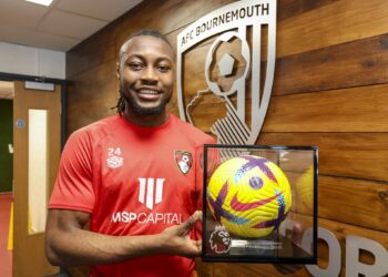 Black Stars attacker Antoine Semenyo receives ‘Special Ball’ after netting maiden goal for Bournemouth