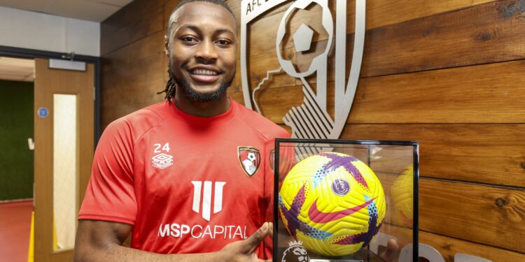 Black Stars attacker Antoine Semenyo receives ‘Special Ball’ after netting maiden goal for Bournemouth