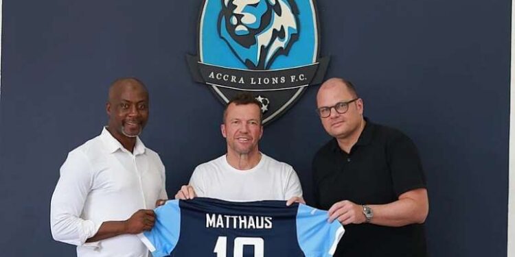 Ghana FA President Kurt Okraku lauds Accra Lions’ milestone with German legend Lothar Matthaus as owner