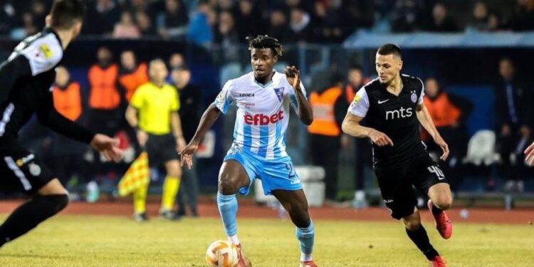 Ghana midfielder Edmund Addo scores in FK Spartak Subotica draw