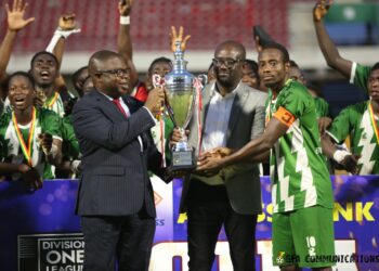 Ghana FA President Kurt Okraku salutes Bofoakwa Tano for securing qualification back to the Ghana Premier League