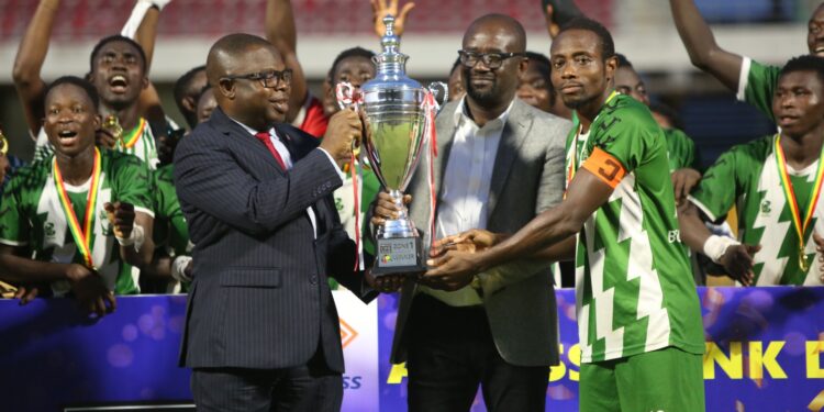 Ghana FA President Kurt Okraku salutes Bofoakwa Tano for securing qualification back to the Ghana Premier League