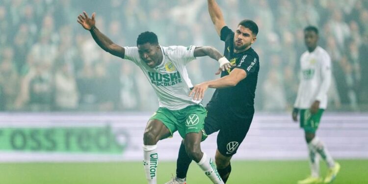 Ghanaian youngster Nathaniel Adjei in seventh heaven after netting first goal in Sweden top-flight