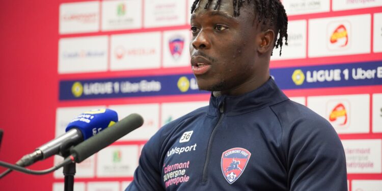 Black Stars defender Alidu Seidu reacts to Clermont Foot win over Lyon in French Ligue 1