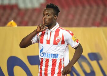 Ghanaian forward Osman Bukari scores again for Red Star Belgrade in Serbia
