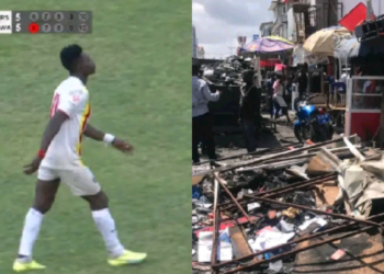 Irate Eleven Wonders supporters vandalizes Osman Zakaria’s girlfriend shop in Techiman after penalty miss against Bofoakwa