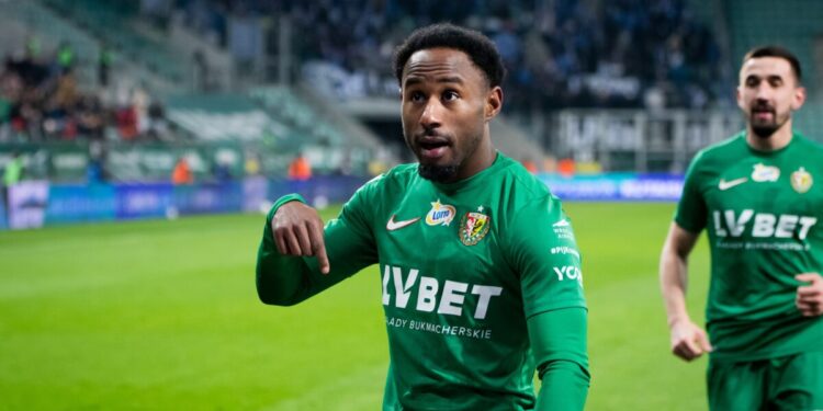 Ghana attacker John Yeboah wins Man-Of-The-Match award in Slask Wroclaw’s stalemate at Jagiellona