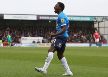 Ghanaian forward Kwame Poku scores for Peterborough in big win over Sheffield Wednesday in League One play-off semi-final first-leg