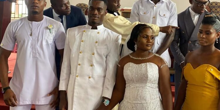 PICTURE: Hearts of Oak forward Kwadwo Obeng Jnr marries his longtime girlfriend