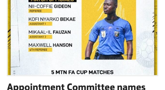 Gideon Nii-Coffie appointed referee for MTN FA CUP final