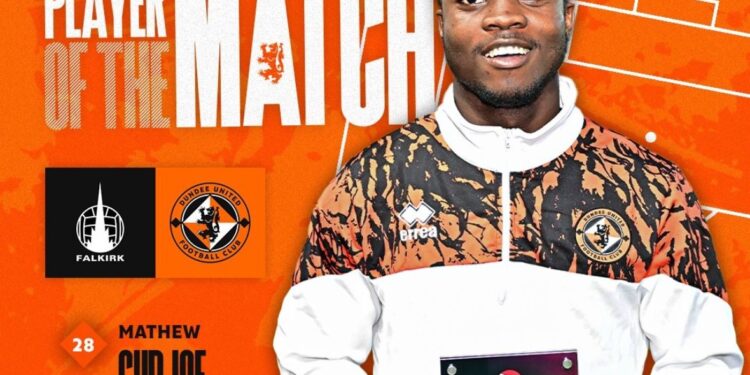 Mathew Anim Cudjoe named Man of the Match in Dundee United Scottish Cup win