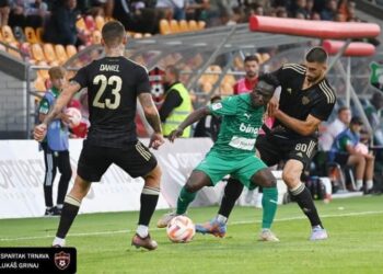 Former Legon Cities winger Jonah Attuquaye makes Europa Conference League debut in FK Auda draw with Spartak Trnava