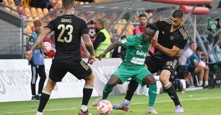 Former Legon Cities winger Jonah Attuquaye makes Europa Conference League debut in FK Auda draw with Spartak Trnava