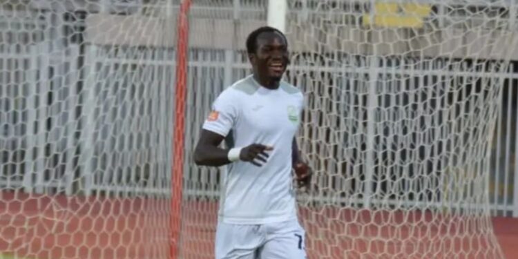 Ghanaian forward Raphael Dwamena scores for Egnatia in UEFA Conference League Qualifiers