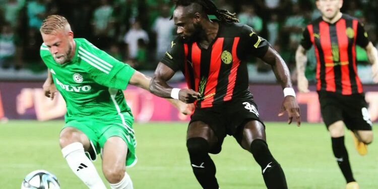 Ghanaian forward Seth Paintsil reacts to Humran Spartans champions league defeat to Maccabi Haifa