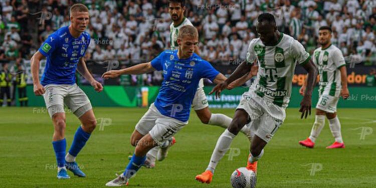Ghana forward Kwabena Owusu reacts after Ferencvaros Champions League exit