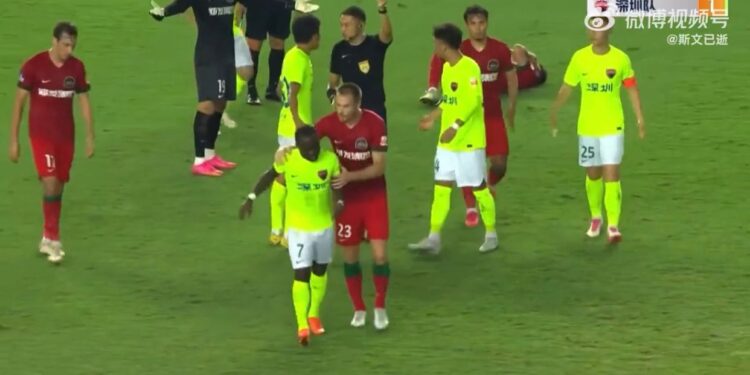 Chinese defender Cao Gu apologizes after racially abusing Ghana’s Frank Acheampong