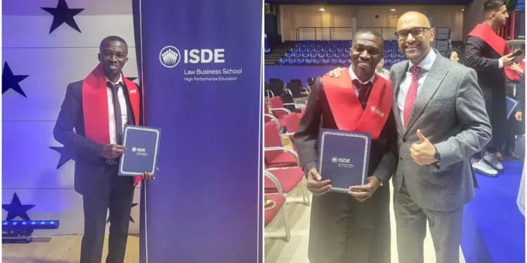 Photos: Ex-Kotoko star Yussif Chibsah bags Masters Degree in International Sports Law from ISDE in Madrid