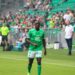Ghanaian defender Dennis Appiah reacts to St Étienne’s home defeat to Grenoble