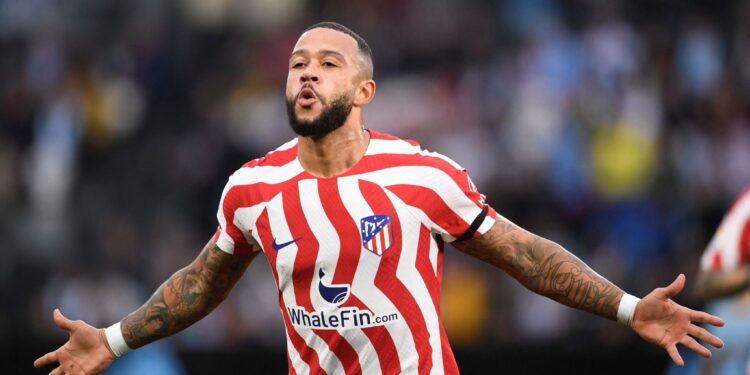 Video: Watch Ghanaian-born Dutch international Memphis Depay dance ‘ADOWA’ after his superlative strike for Atletico Madrid