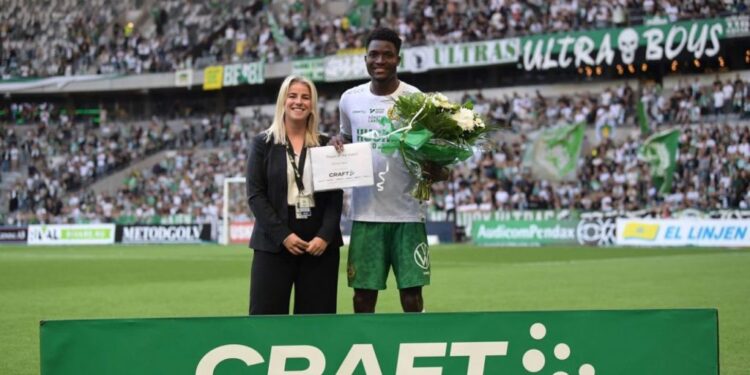 Hammarby IF defender Nathaniel Adjei named in Swedish Allsvenskan ToTW