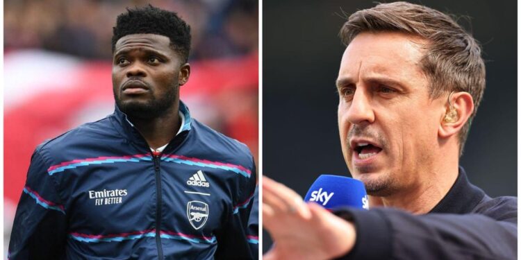 “Move Thomas Partey into midfield” – Gary Neville advises Arsenal manager ahead of Man United clash