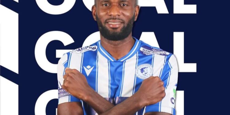 Ghanaian midfielder Emmanuel Lomotey scores in Ethnikos Achnas’ 10-goal thriller with AEK Larnaca