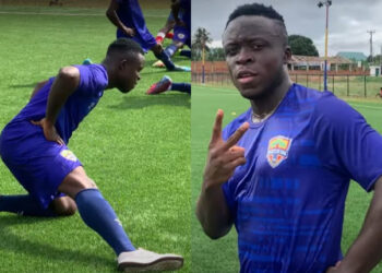Video: Watch Liventus Arthur’s first training session at Hearts of Oak