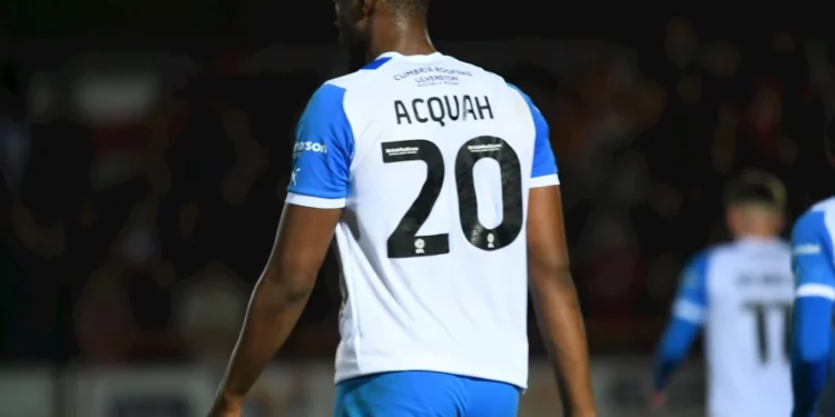 Ghanaian forward Emile Acquah grabs second League goal against Accrington for Barrow AFC