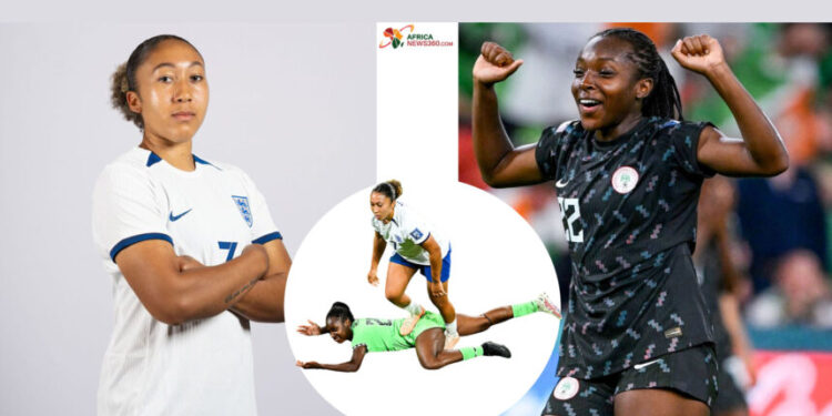 England star Lauren James apologises for standing on Nigeria’s Michelle Alozie’s back