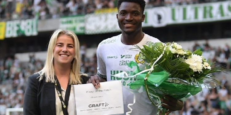 Ghanaian defender Nathaniel Adjei named MVP in Hammarby’s win over Elfsborg