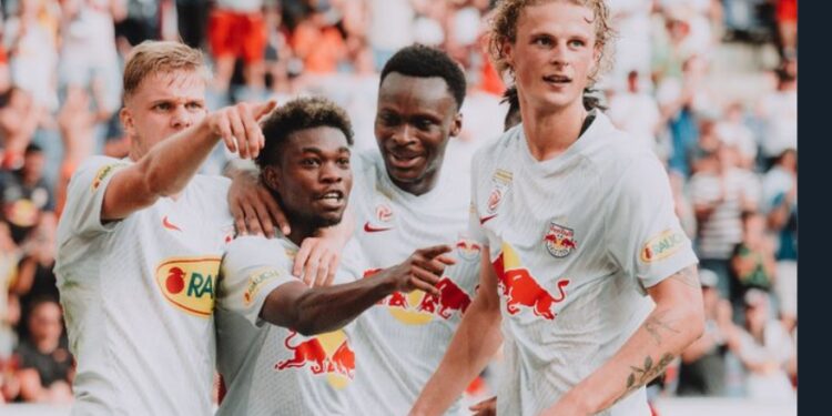 Ghanaian midfielder Forson Amankwah scores first goal of the season as RB Salzburg beat Austria Wien