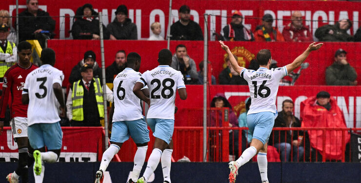 Jordan Ayew in action as Crystal Palace beat Manchester United 1-0 at Old Trafford