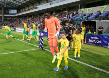Sheriff Tiraspol goalie Razak Abalora expresses joy after keeping clean sheet in his first game in win over Zimbru