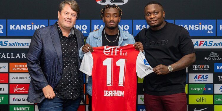 Dutch side AZ Alkmaar unveil Ghanaian forward Ibrahim Sadiq after joining the club from BK Hacken
