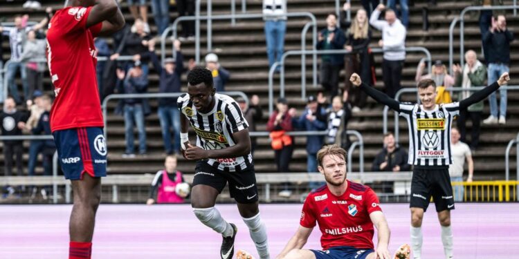 Ghanaian attacker Kofi Fosuhene Asare scores in Landskrona BoIS’ draw with Östers IF 