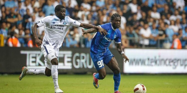 Ghanaian forward Christopher Bonsu Baah in ecstacy after KRC Genk’s Conference League Qualification