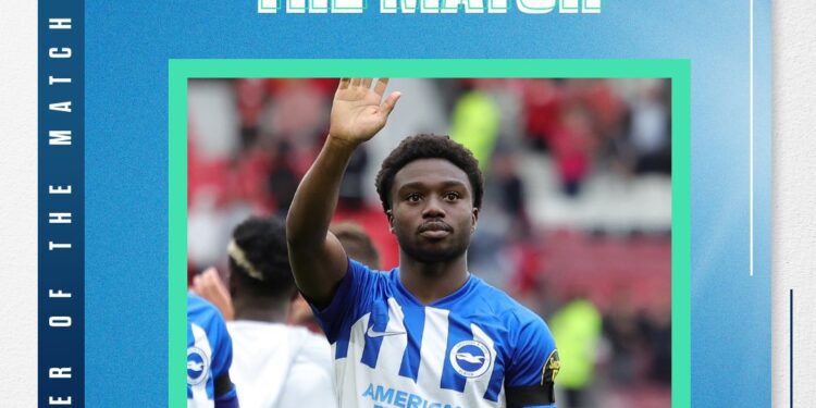 Ghana defender Tariq Lamptey wins Man-Of-The-Match award in Brighton’s win over Manchester United