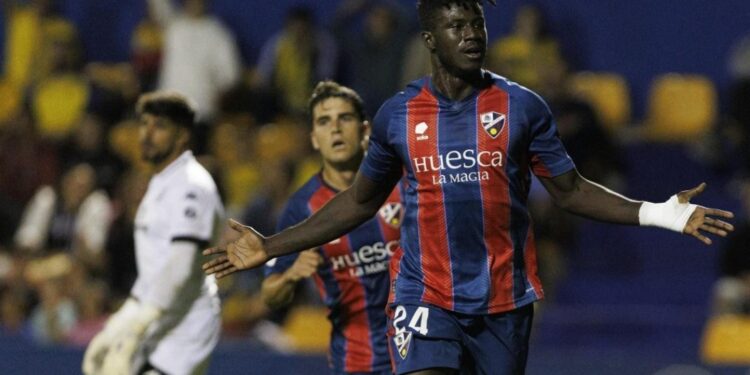 Ghana forward Samuel Obeng Gyabaa delighted to open his goal account this season for Huesca