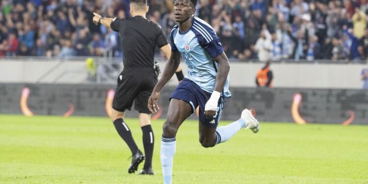 Former Dreams forward Sharani Zuberu scores as Slovan Bratislava kick out SKF Sered from Slovakia FA Cup