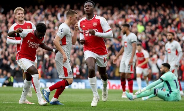 Ghana target Eddie Nketiah bags hat-trick as Arsenal thump Sheffield