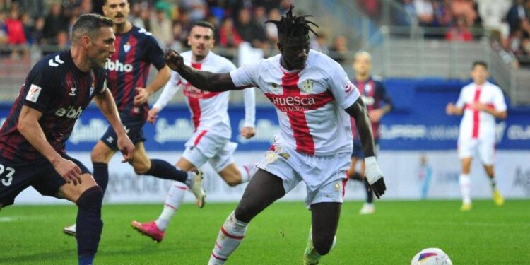 Ghanaian striker Samuel Obeng features in Huesca draw against Eibar