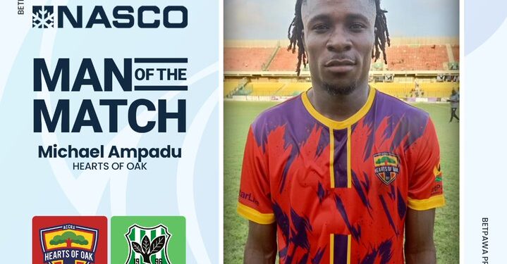 Michael Ampedu wins MVP in Hearts of Oak’s 0-0 draw against Samartex