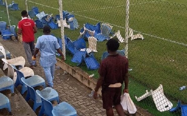 Kotoko fans dismantle seats at Dr. Kwame Kyei Sports Complex over penalty appeal