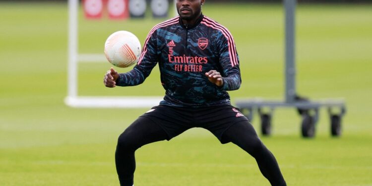 Ghanaian midfielder Thomas Partey returns to Arsenal training ahead of Lens’ UCL clash
