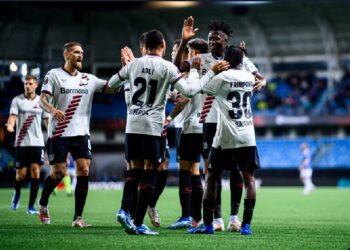 Ghanaian defender Jeremie Frimpong scores in Leverkusen’s away win over Molde
