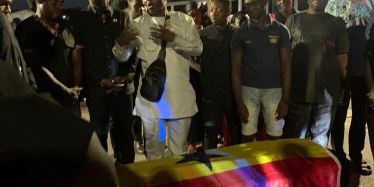 PHOTOS: Raphael Dwamena mortal remains arrive in Ghana